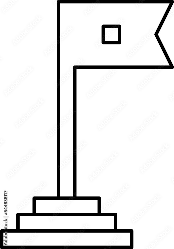 Flag Icon In Black Line Art. Flag Icon In Black Line Art.