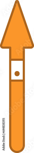 Javelin Or Spear Icon In Flat Style.