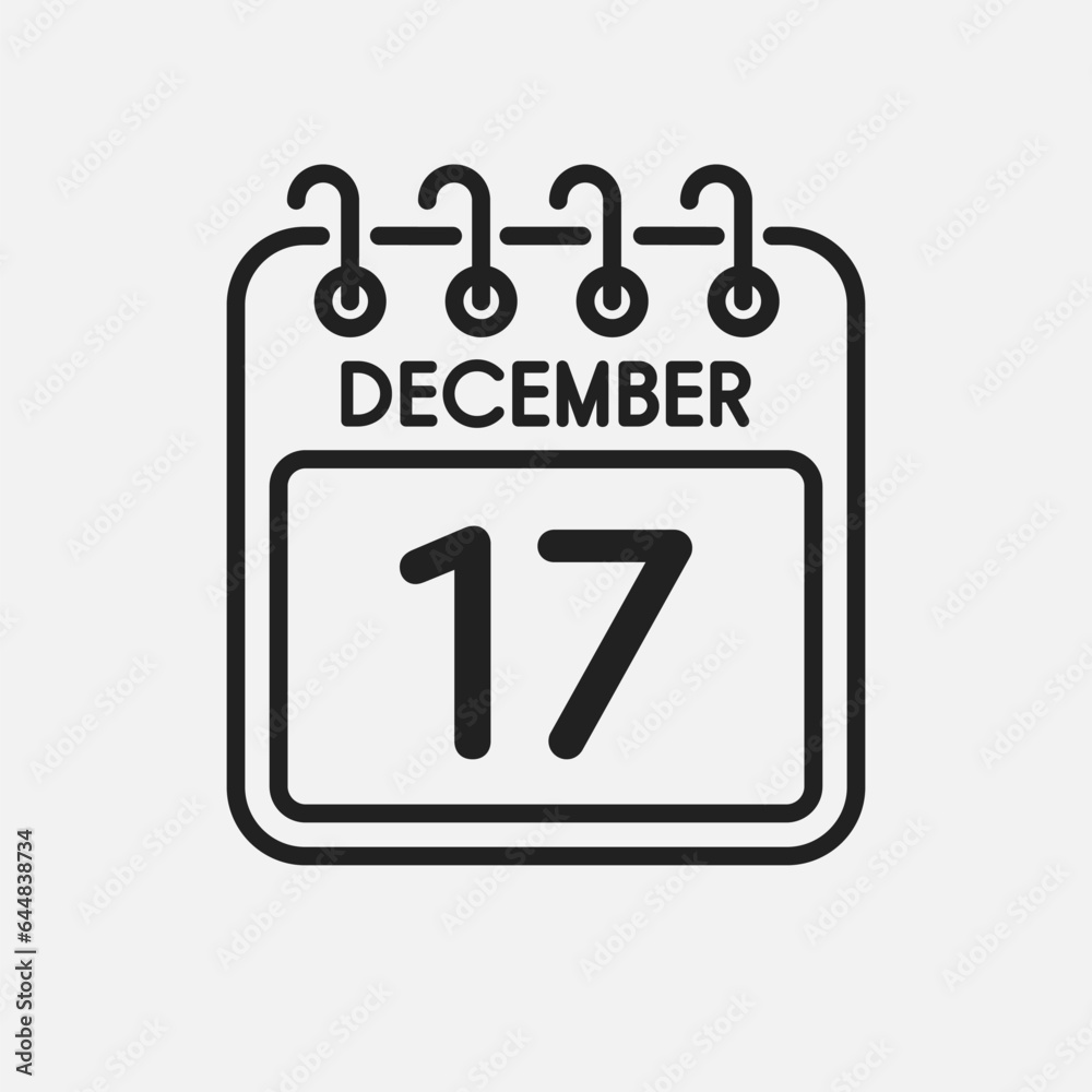 Icon page calendar day - 17 December Icon page calendar day - 17 December