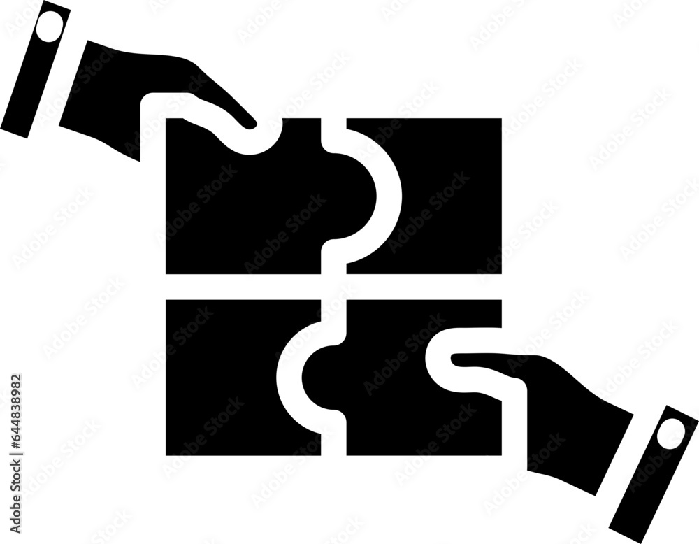 Hand Holding Puzzle Icon In B&W Color. Hand Holding Puzzle Icon In B&W Color.