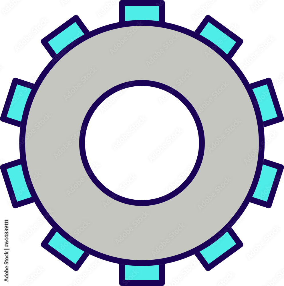 Illustration Of Setting Icon In Grey And Turquoise Color. Illustration Of Setting Icon In Grey And Turquoise Color.