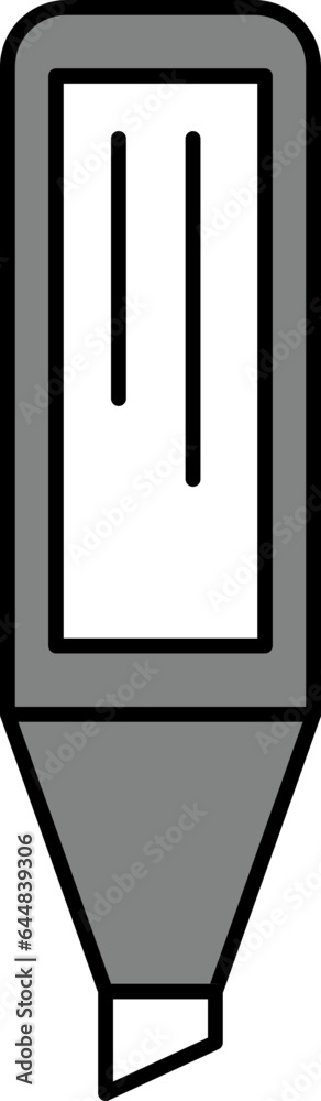 Highlighter Pen Icon In Grey And White Color. Highlighter Pen Icon In Grey And White Color.