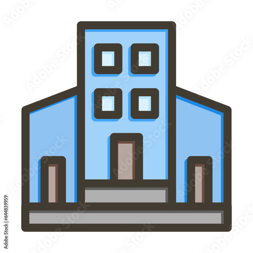 Main Establishment Vector Thick Line Filled Colors Icon Design Vector Thick Line Filled Colors Icon Design