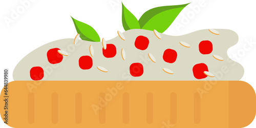Colorful Bruschetta Dish Icon In Flat Style.