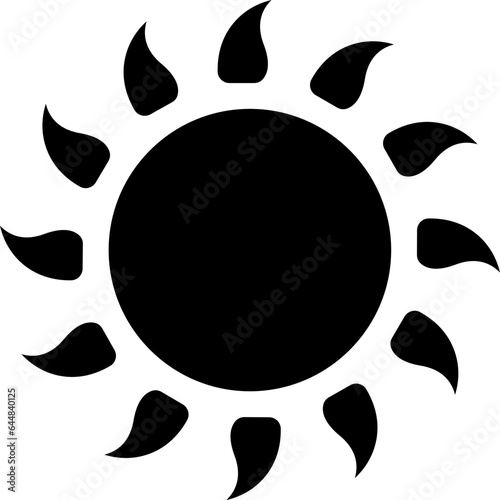 Vector Illustration Of Sun Icon In Glyph Style.