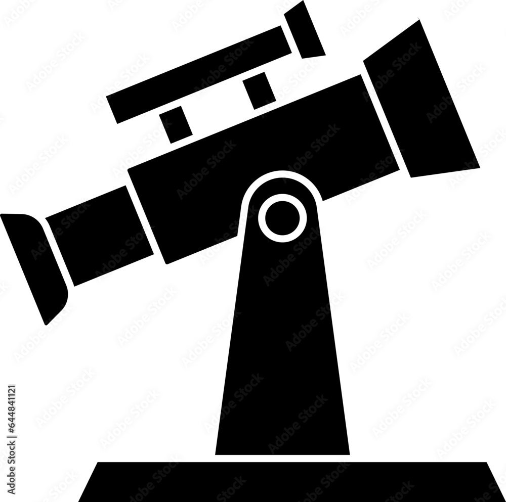 Isolated Telescope Icon in Glyph Style. Isolated Telescope Icon in Glyph Style.