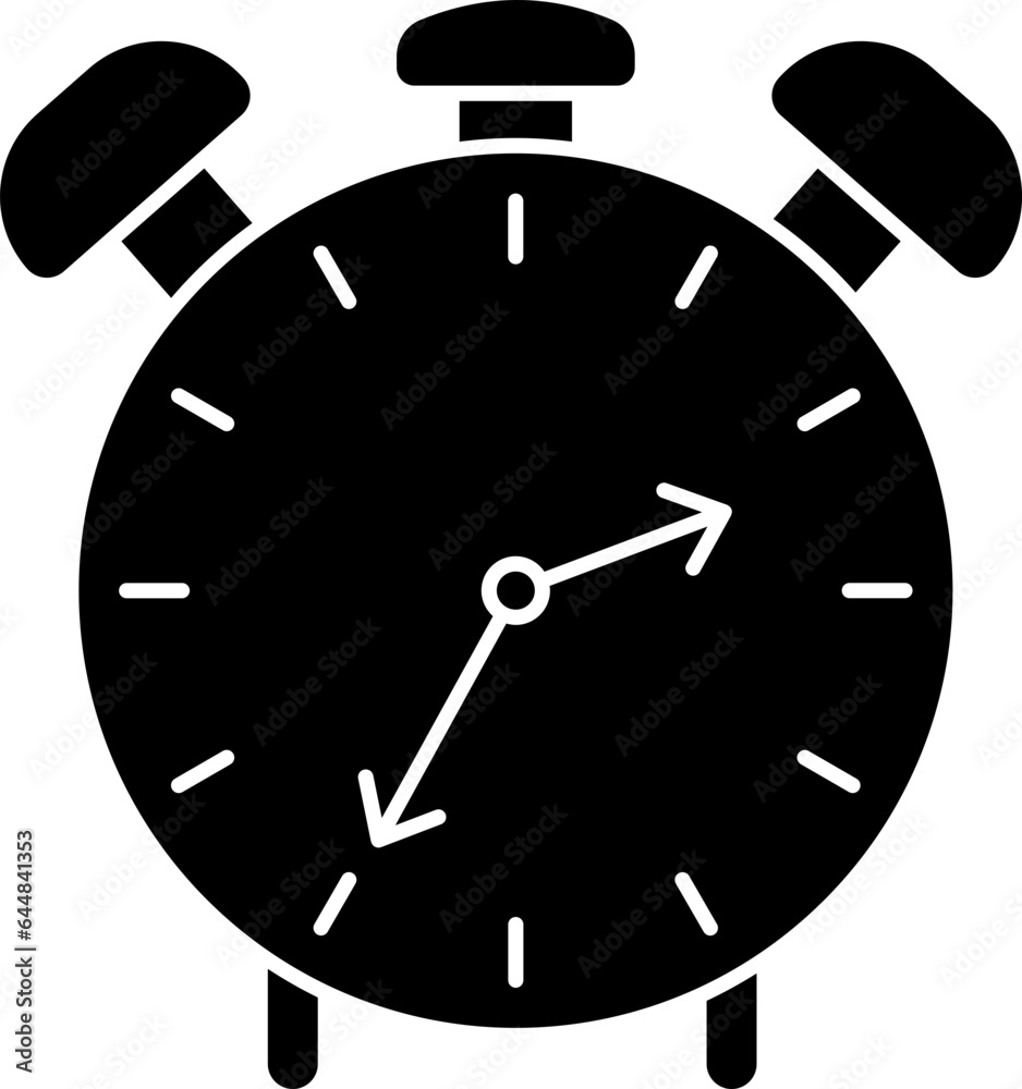 Alarm Clock Icon In B&W Color. Alarm Clock Icon In B&W Color.