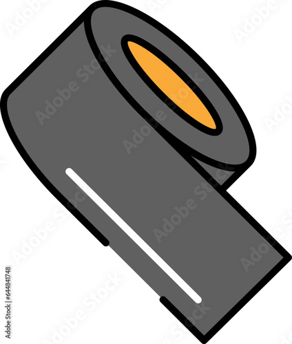 Black Tape Flat Icon On White Background.