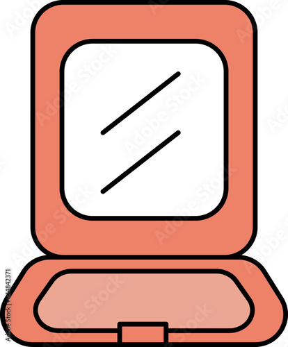 Illustration Of Face Powder Icon In Red And White Color.