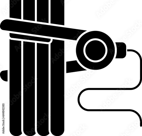 Hair Straightening Icon In Black And White Color.