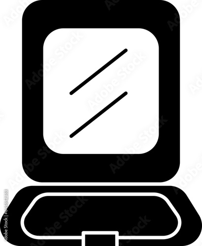 Illustration Of Face Powder Icon In B&W Color.