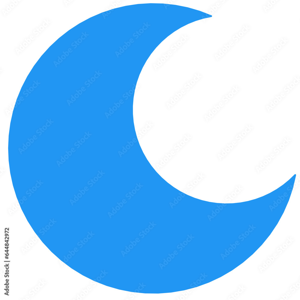 Blue Crescent moon icon