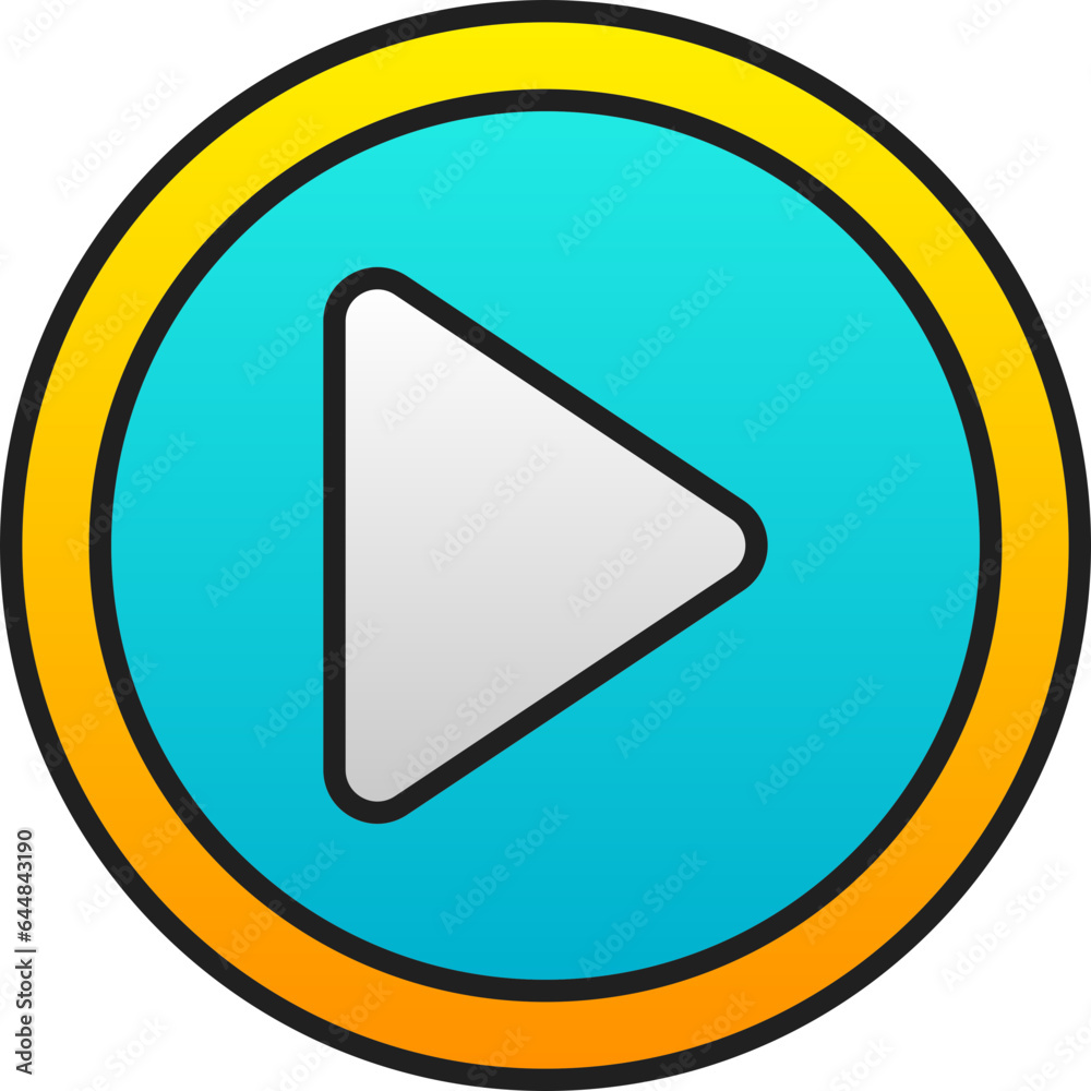 Play Button Gradient Yellow And Blue Icon. Play Button Gradient Yellow And Blue Icon.