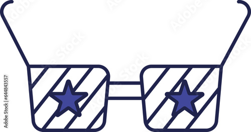 Goggle Icon In White And Blue Color.