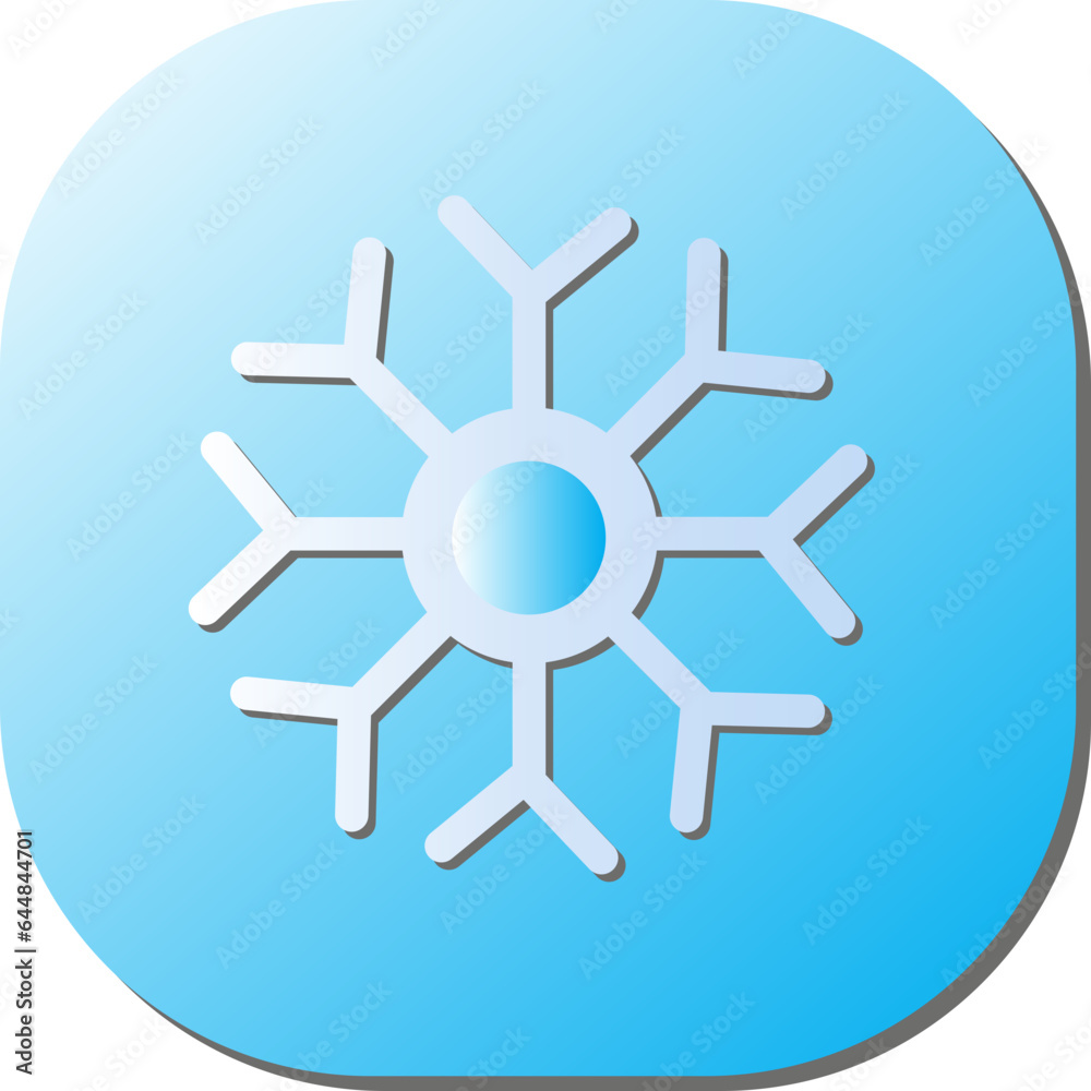 White Paper Snowflake Icon On Square Background.