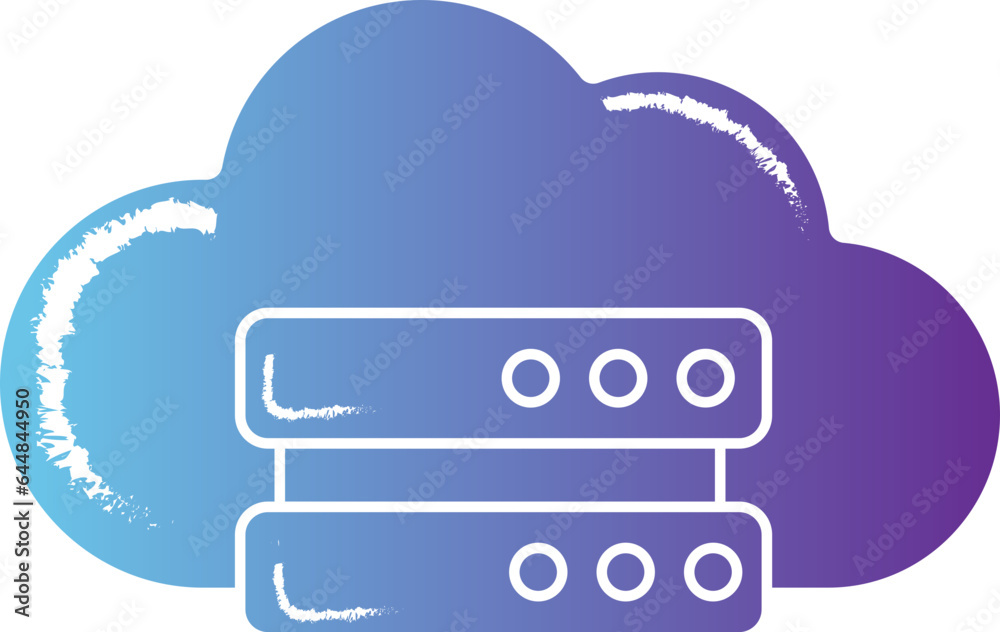 Cloud Server Icon In Gradient Blue And Purple Color. Cloud Server Icon In Gradient Blue And Purple Color.