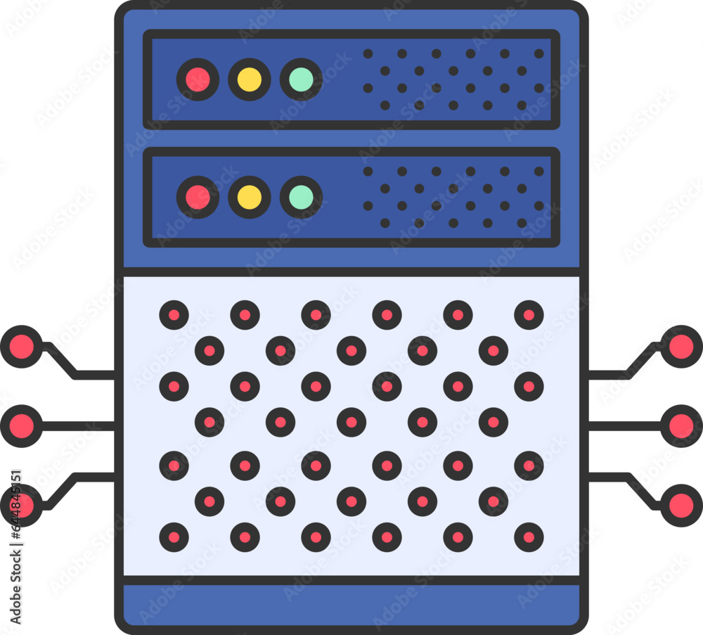 Colorful Server Icon In Flat Style. Colorful Server Icon In Flat Style.