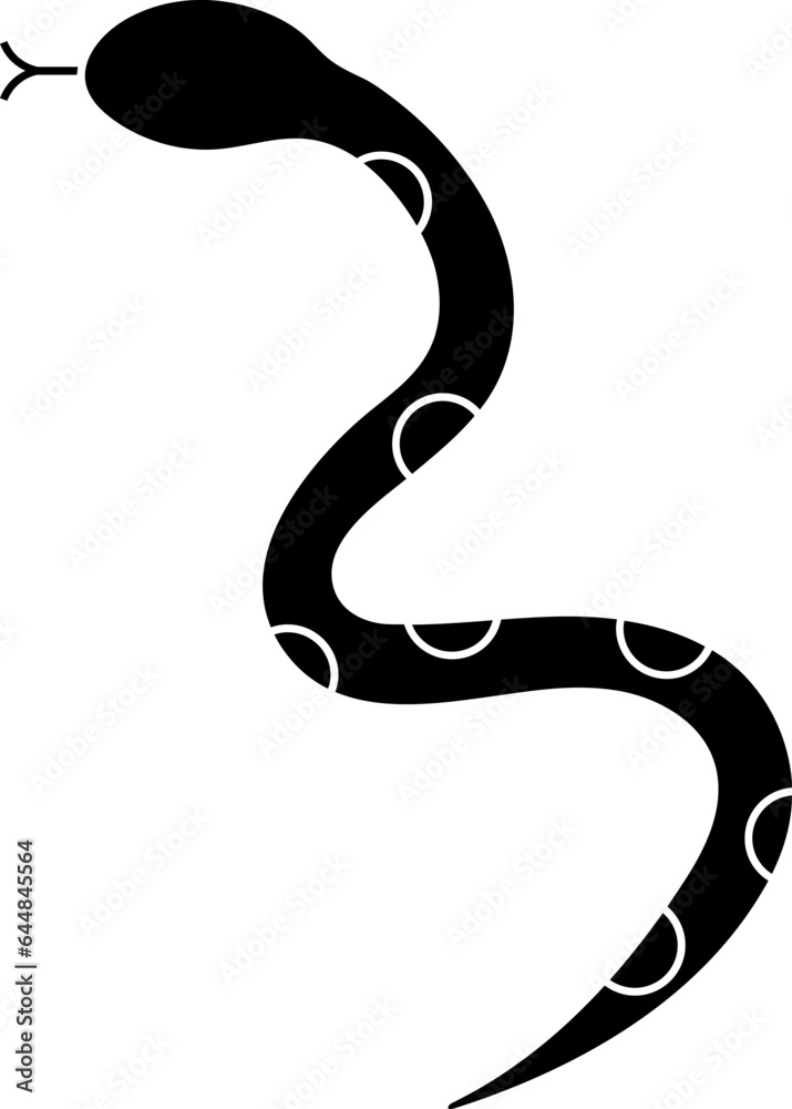 Illustration Of Snake Icon In B&W Color. Illustration Of Snake Icon In B&W Color.