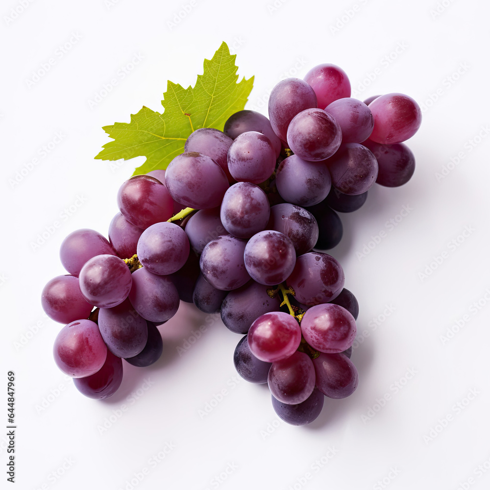 Fototapeta premium bunch of red grapes on white background