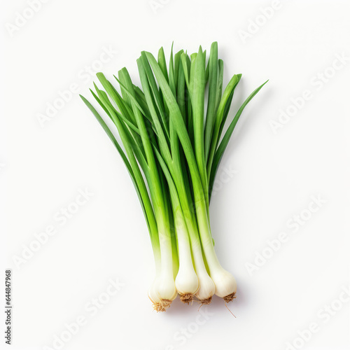 bunch of fresh onions on white background