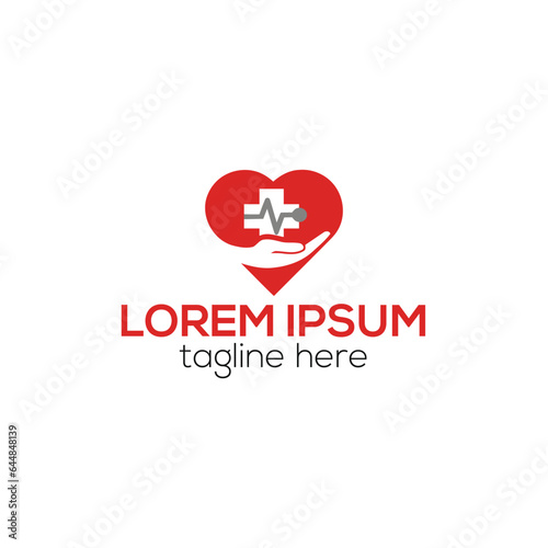 CPR Medical logo Pulse emergency vector electrocardiogram heart logo design