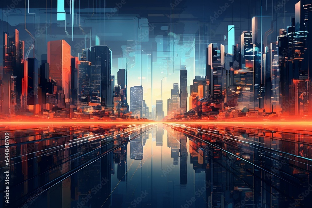 Modern Futuristic Cityscape . Generative AI