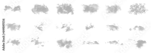 Pakiet białych chmur, dym