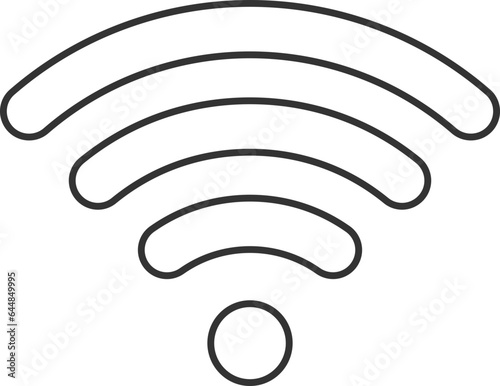 Black Linear Style Wifi Or Hotspot Icon.