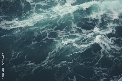 Stormy ocean waves from above. Generative AI