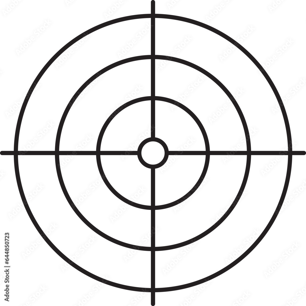 Black Thin Line Art Of Radar Icon Or Symbol.