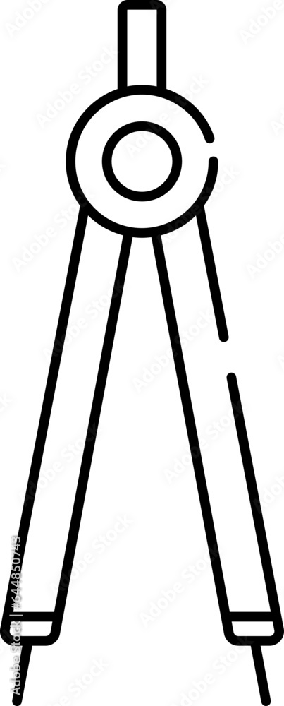 Drawing Compass Icon Or Symbol In Line Art. Drawing Compass Icon Or Symbol In Line Art.