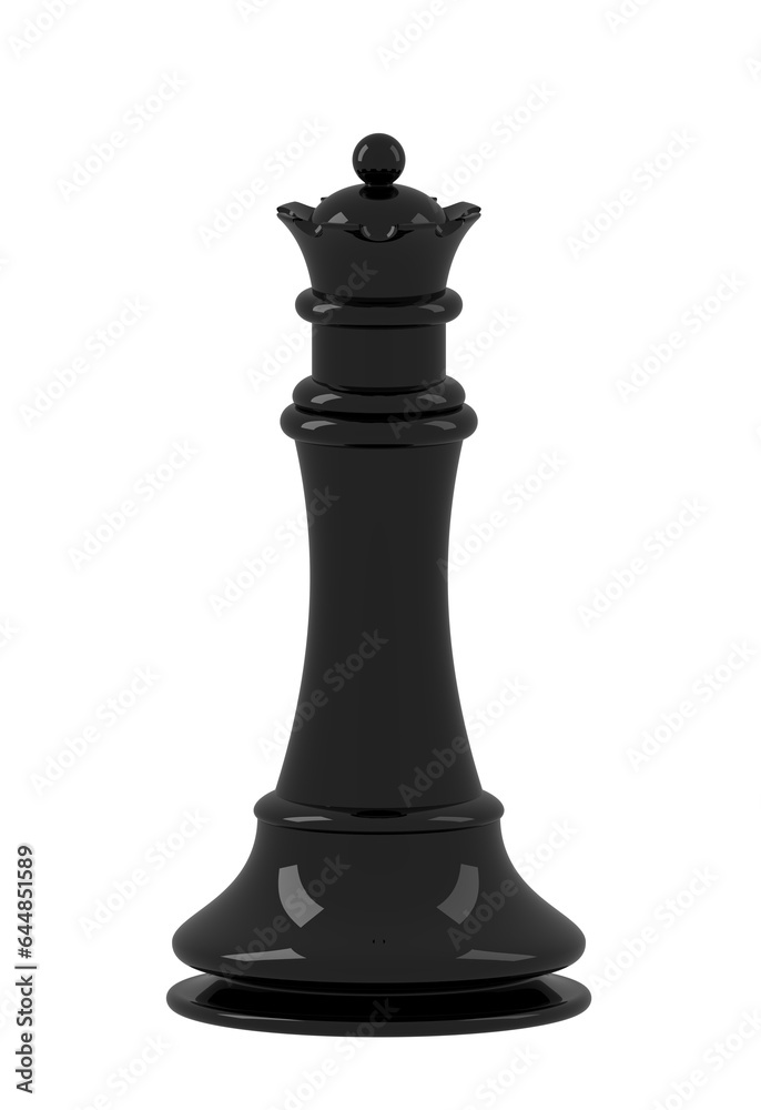 The queen, a piece of the chessboard - 3D illustration The queen, a piece of the chessboard - 3D illustration