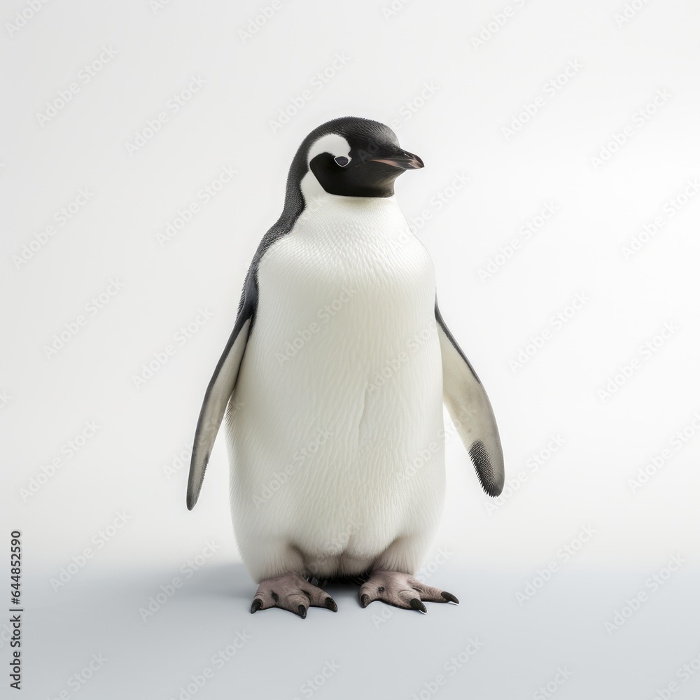 Fototapeta premium Penguin in white background, AI generated Image