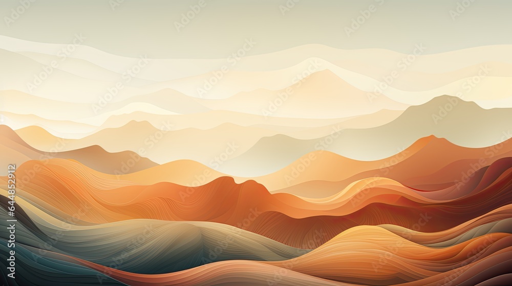 Beautiful mountains landscape. Nature background. Vector illustration for backdrops, banners, prints, posters, murals and wallpaper design.