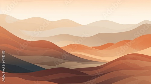 Beautiful mountains landscape. Nature background. Vector illustration for backdrops, banners, prints, posters, murals and wallpaper design. © Xabrina