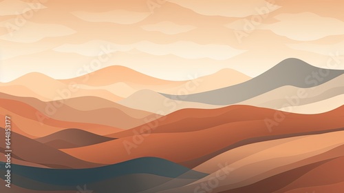 Beautiful mountains landscape. Nature background. Vector illustration for backdrops, banners, prints, posters, murals and wallpaper design. © Xabrina