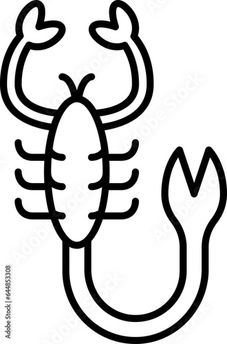 Scorpion Icon Or Symbol In Black Outline.