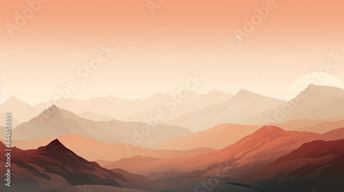 Beautiful mountains landscape. Nature background. Vector illustration for backdrops, banners, prints, posters, murals and wallpaper design.