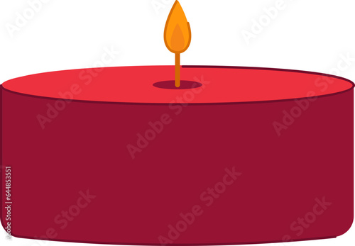 Tealight Or Diya Icon In Red Color.