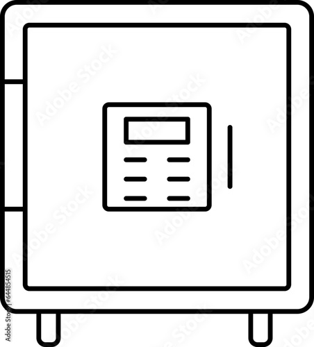 Black Outline Illustration Of Locker Icon.