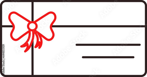 Black And Red Gift Coupon Thin Line Icon.