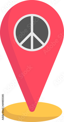 Peace Location Place Colorful Icon.