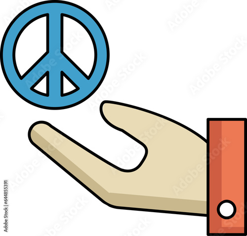 Peace Protection Icon In Flat Style.