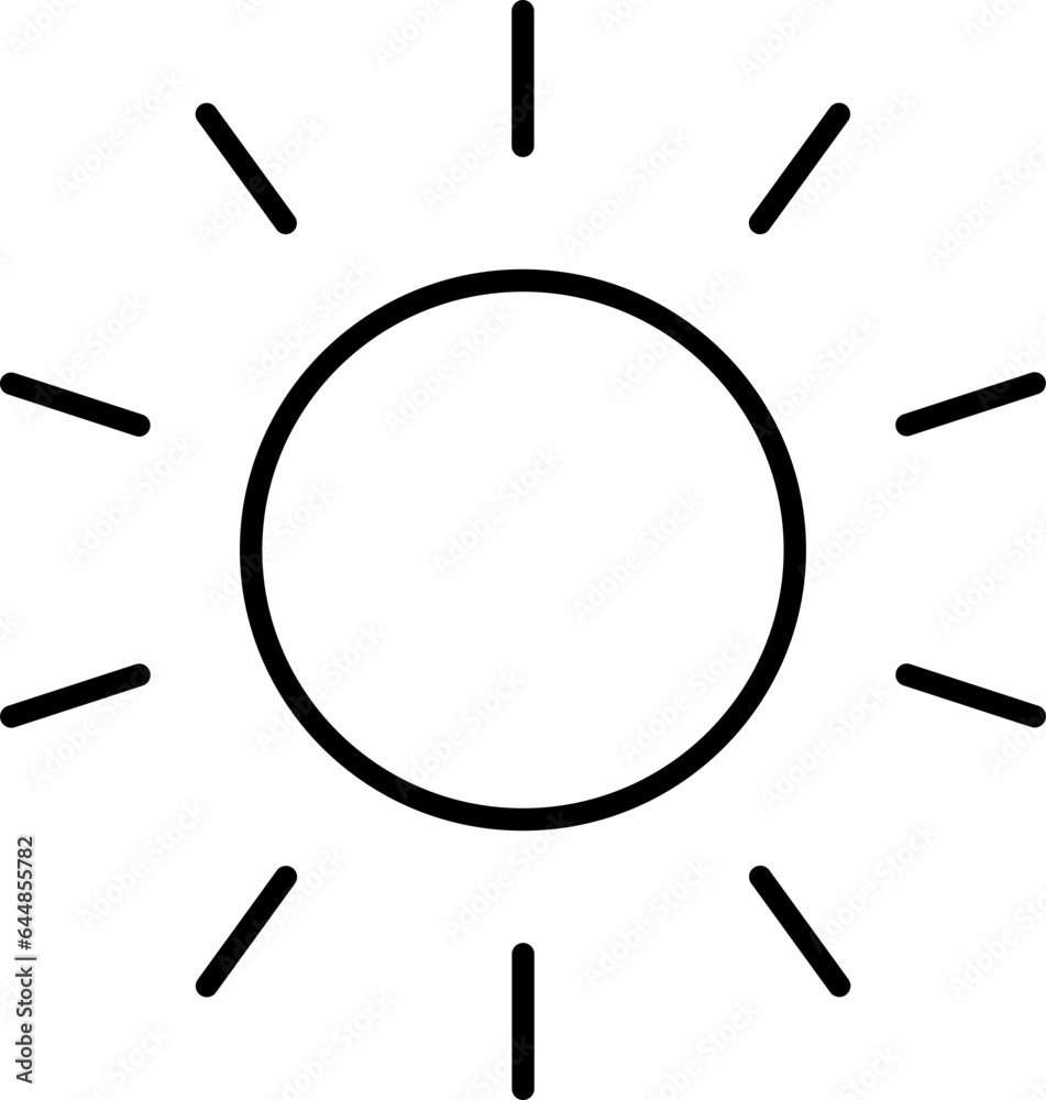 Black Thin Line Art Of Brightness Icon. Black Thin Line Art Of Brightness Icon.