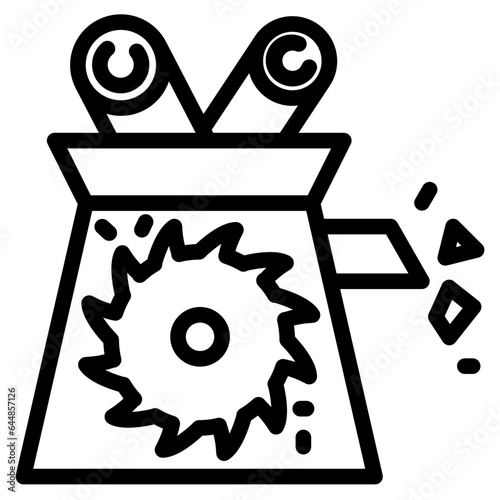 woodchipper line icon