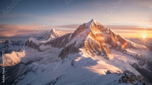 Alpenglow Sunrise: Nature's Radiance, Generative AI © Sohel