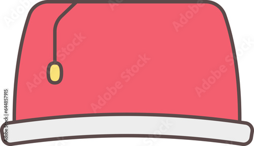 Isolated Fez Hat Icon In Red Color.