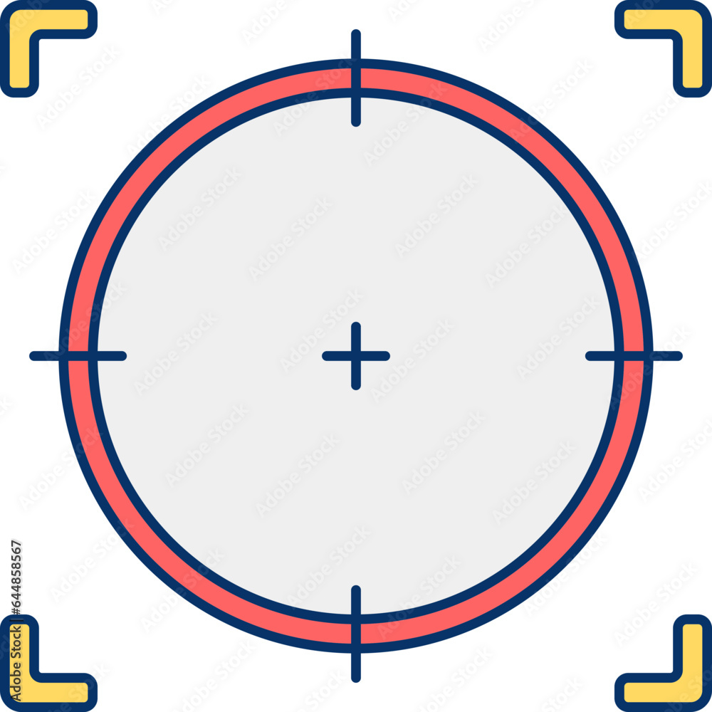 Flat Illustration Of Shooting Mark Yellow And Red Icon. Flat Illustration Of Shooting Mark Yellow And Red Icon.