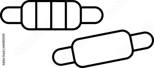 Two Type Bails Icon In Black Outline.