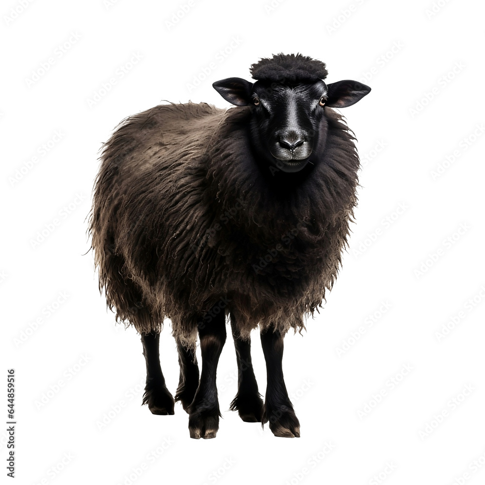 Obraz premium black sheep isolated on white
